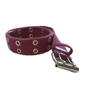 Pink Canvas Double Prong Belt Size Medium Punk